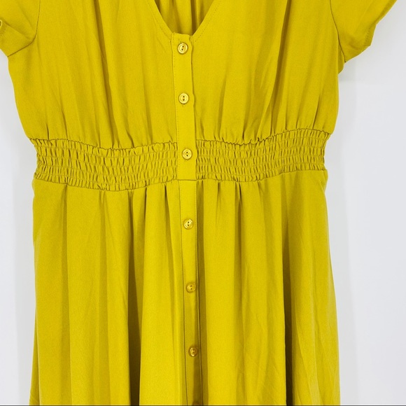 Polagram Mustard Yellow Button Front Maxi Dress - Picture 4 of 6